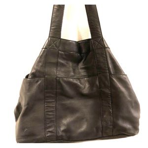 6 pocket design leather Shoulder Bag